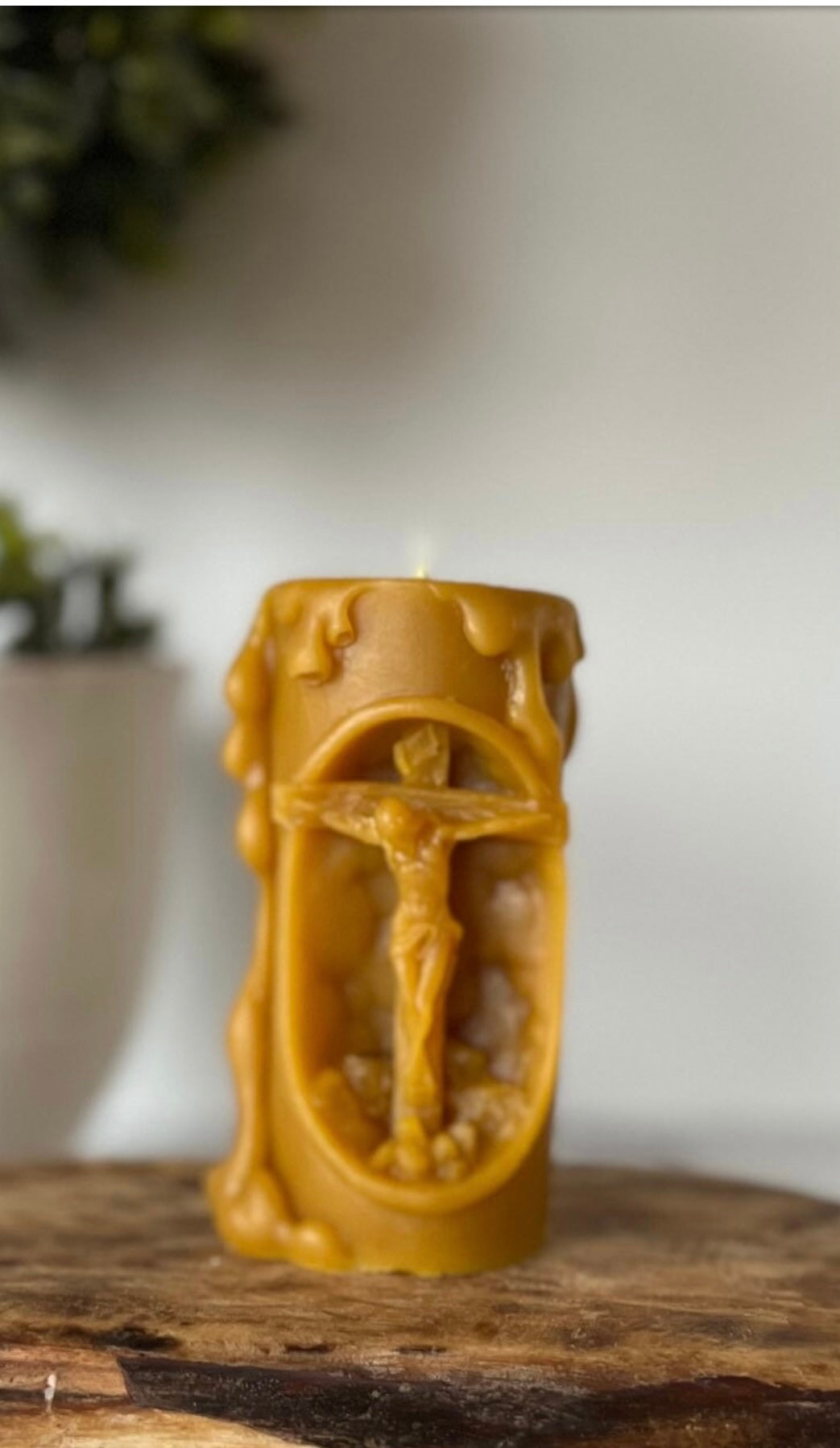 Christ Crucified Beeswax Candle