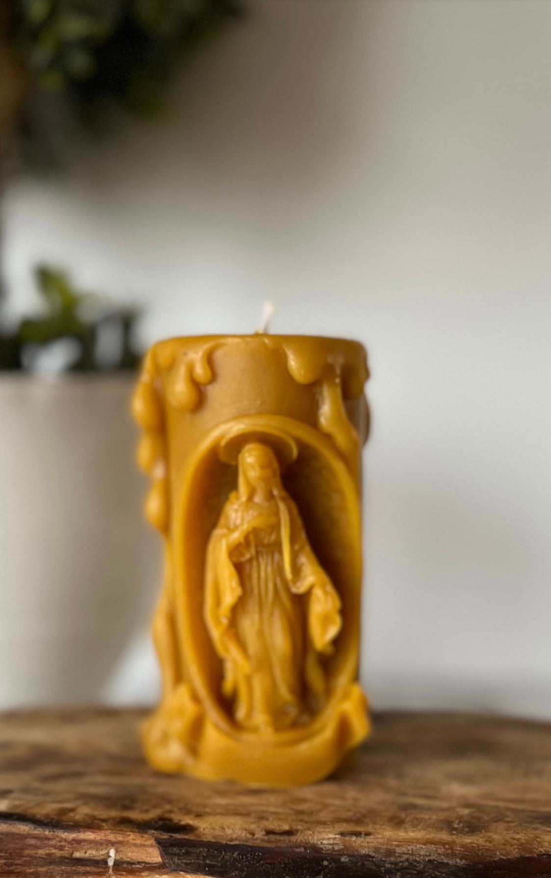Blessed Virgin Mary Beeswax Candle