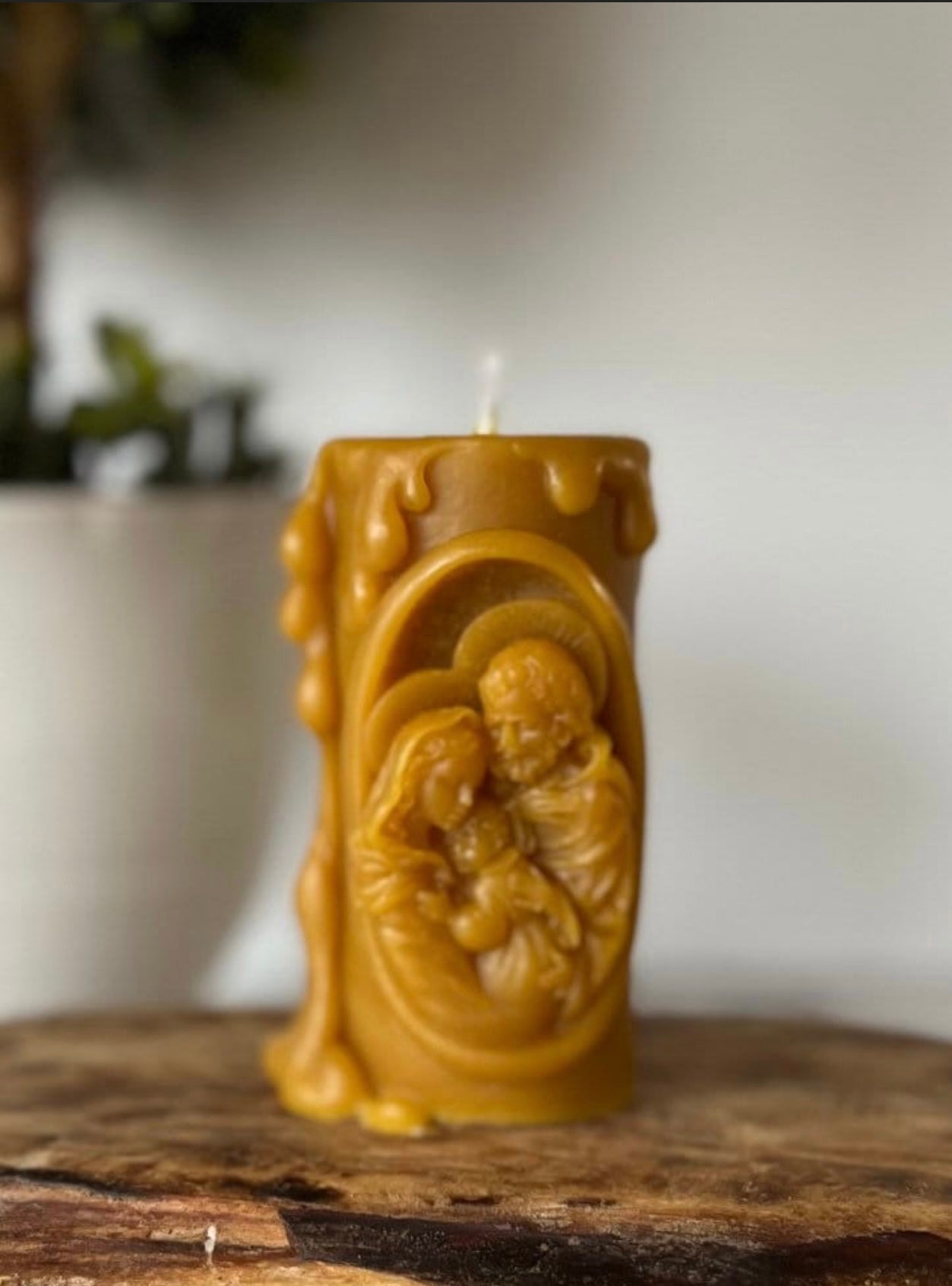 Holy Family Beeswax Candle